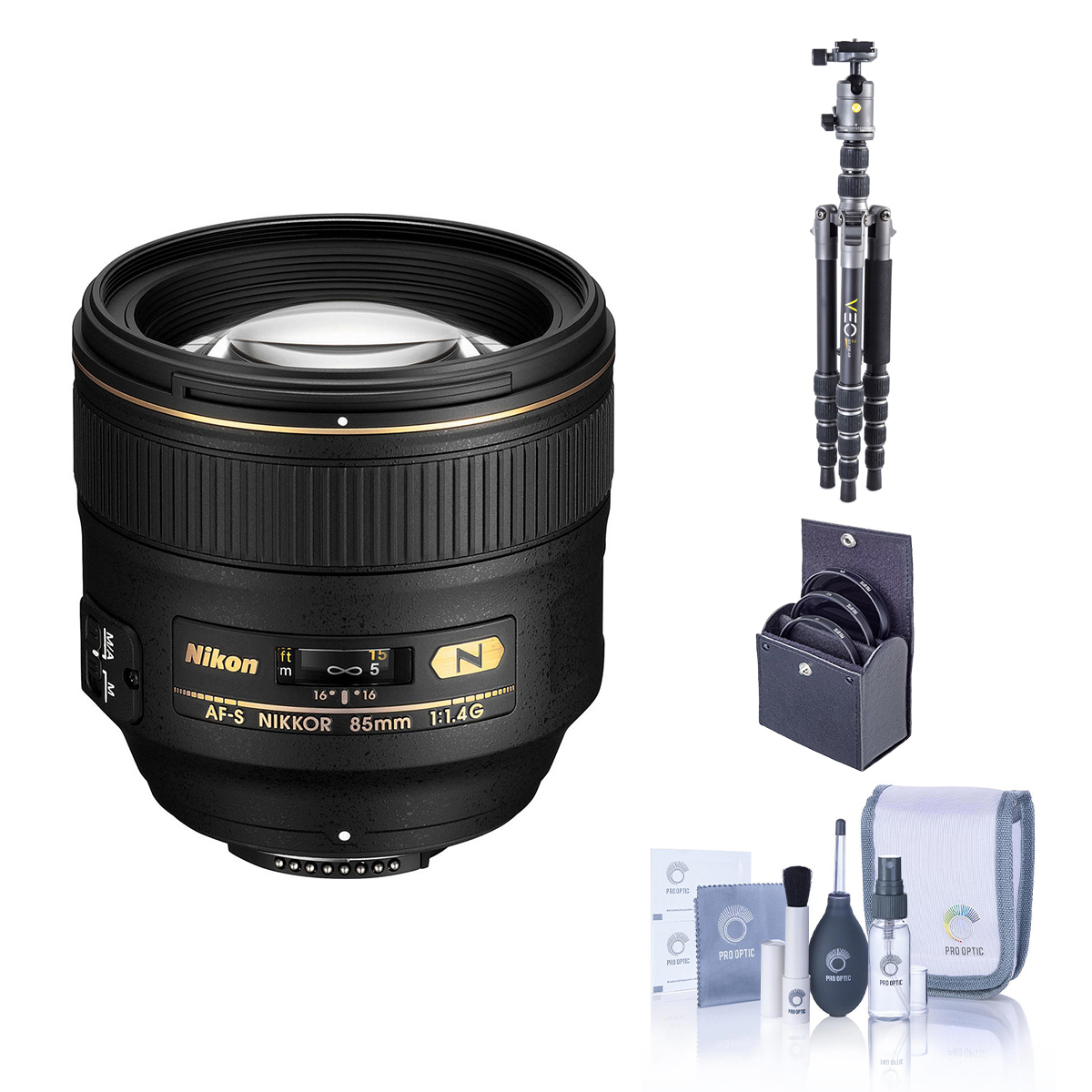 

Nikon 85mm f/1.4G IF AF-S NIKKOR Lens with 3Pod TREK Carbon Tripod & Acc Kit