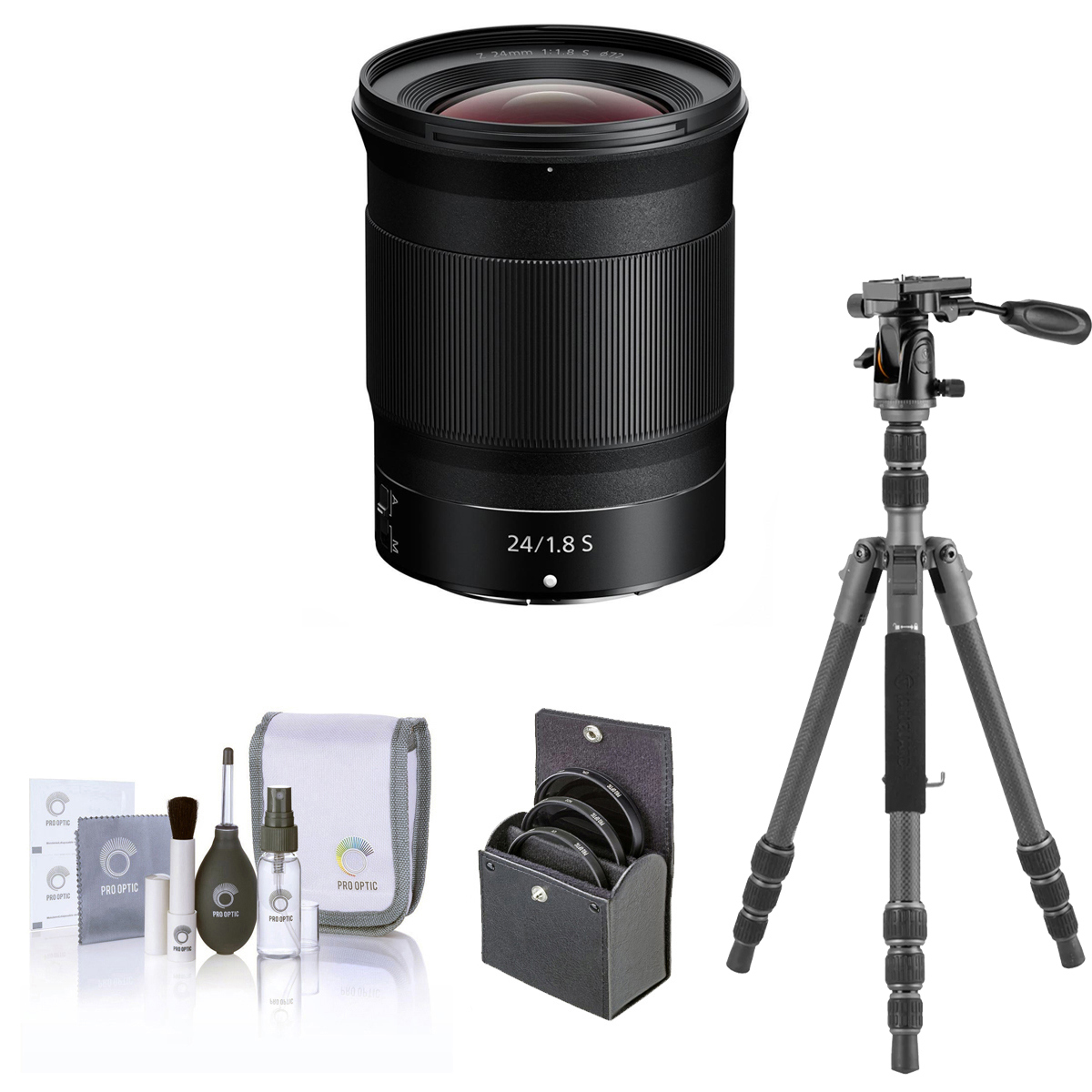 

Nikon NIKKOR Z 24mm f/1.8 S Lens with 3Pod TREK Travel Tripod Kit