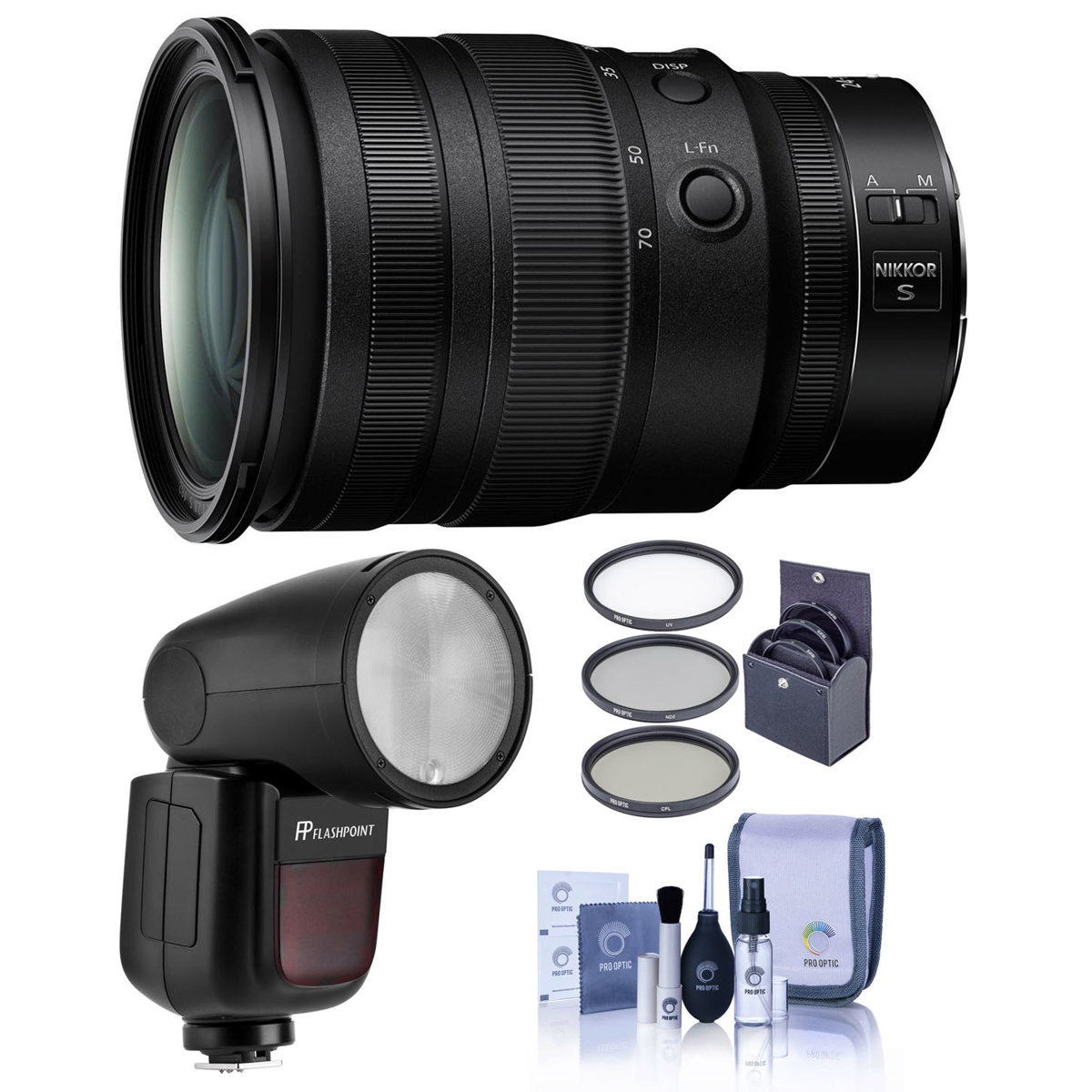 

Nikon NIKKOR Z 24-70mm f/2.8 S Lens w/Flashpoint Zoom Li-on X R2 TTL Flash Kit