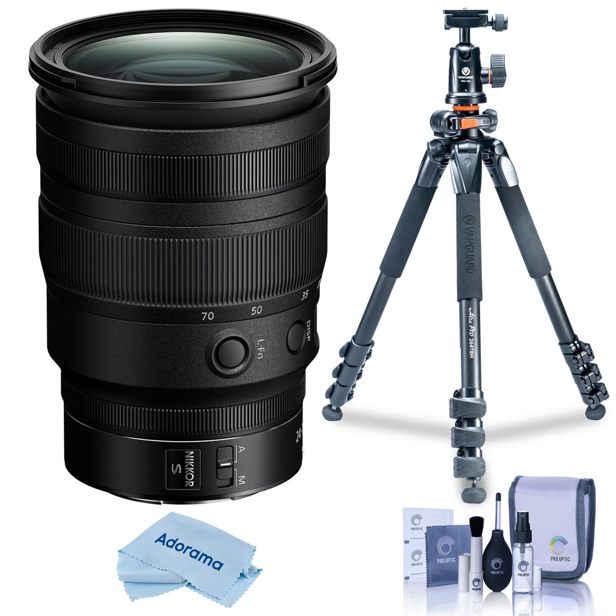 

Nikon NIKKOR Z 24-70mm f/2.8 S Lens with Vanguard Alta Pro 264AT Tripod Kit