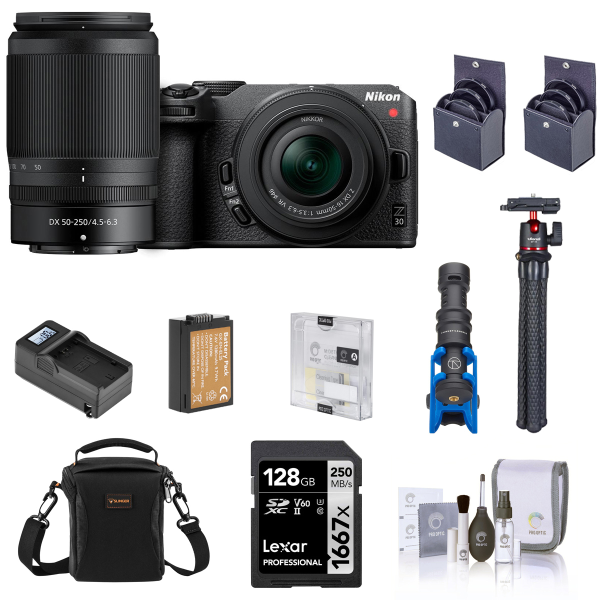 

Nikon Z 30 Mirrorless Camera w/16-50mm & 50-250mm Lens, Bundle w/Accessory Kit