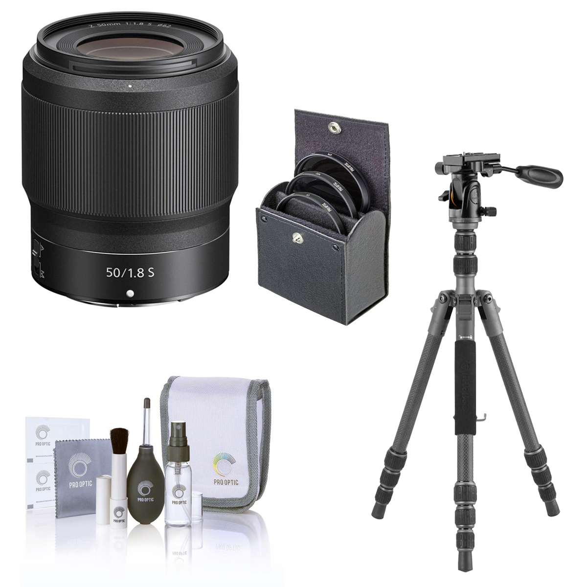 

Nikon NIKKOR Z 50mm f/1.8 S Lens with 3Pod TREK Travel Tripod Kit