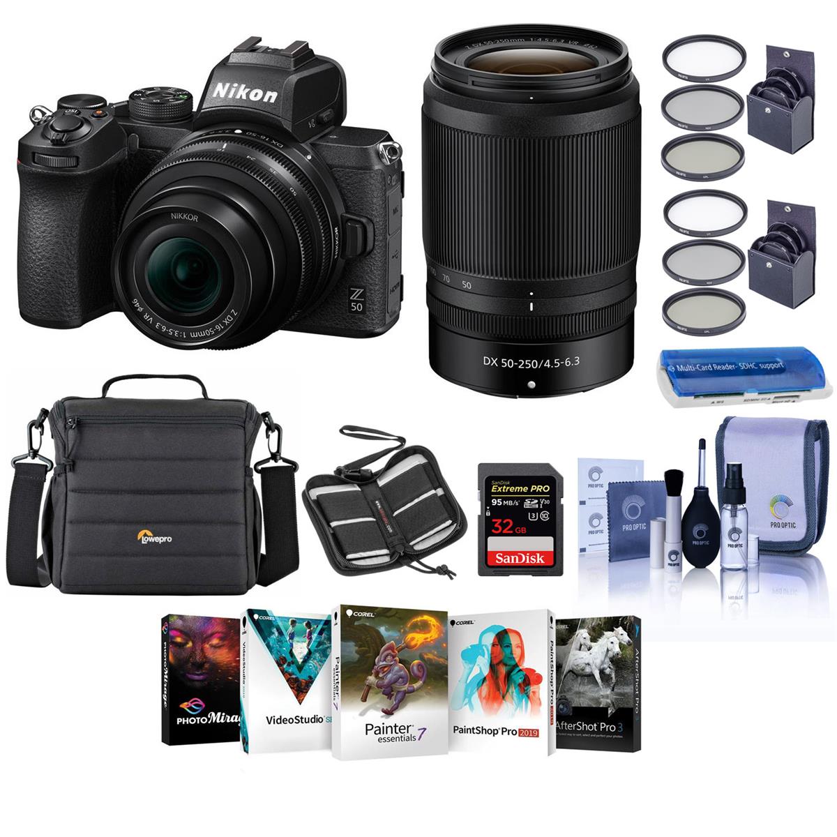 Nikon Z50 DX-Format Mirrorless Camera with 16-50mm and 50-250mm Lenses