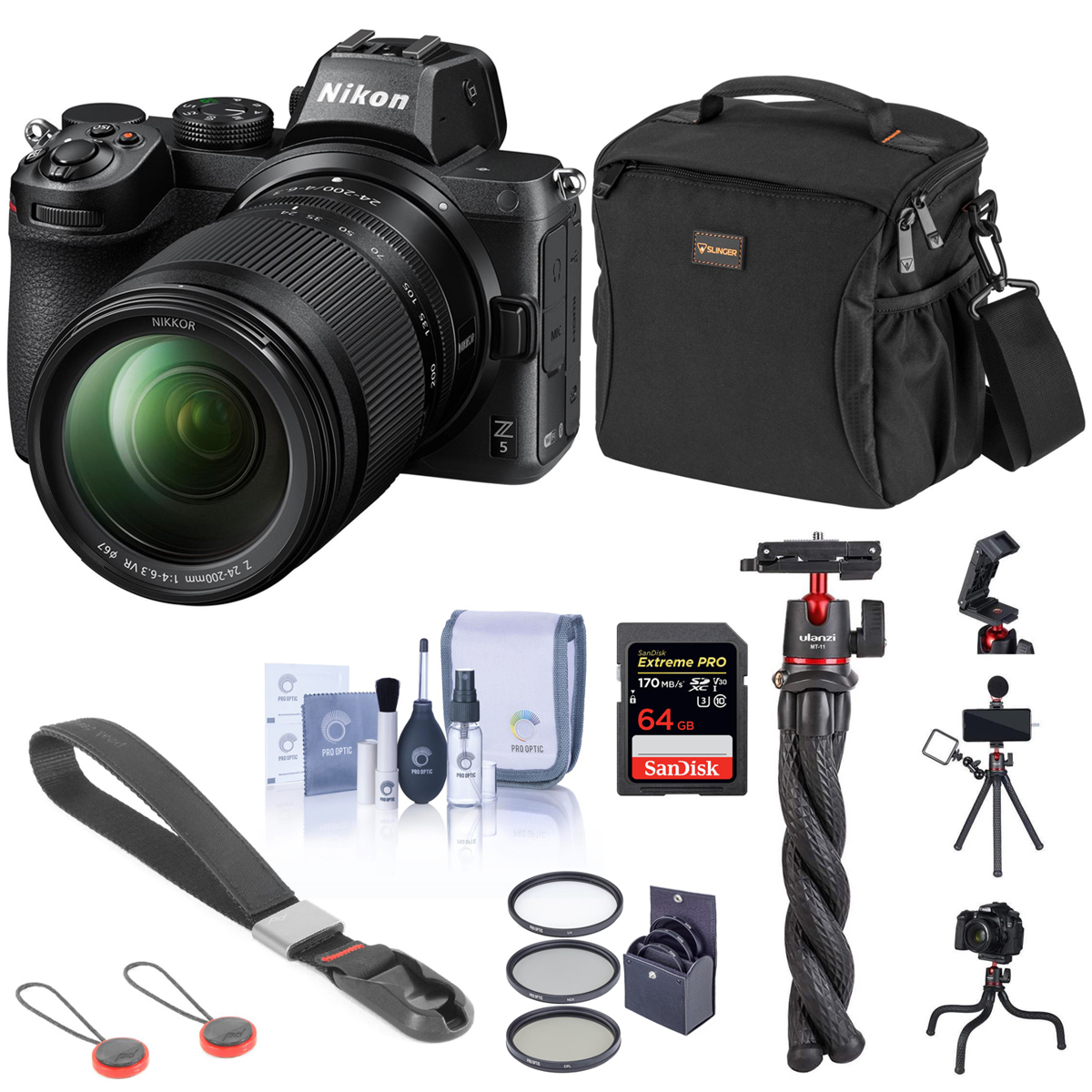

Nikon Z5 Mirrorless Camera with 24-200mm Lens Kit w/64GB Card, Tripod & Acc