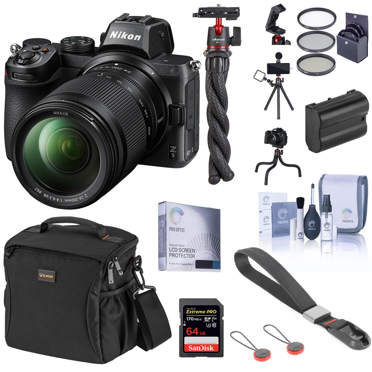 Nikon Z5 Mirrorless Camera with 24-200mm Lens Essential Accessory Bundle