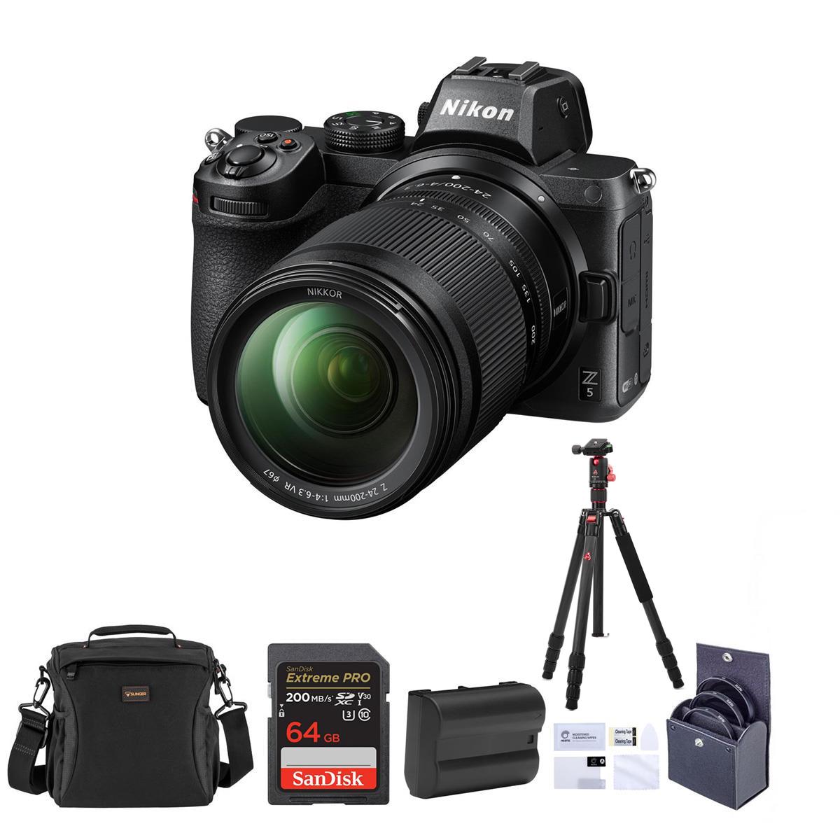 Nikon Z5 Camera with NIKKOR Z 24-200mm f/4-6.3 VR Lens, Bundle w/VEO 2 Al Tripod