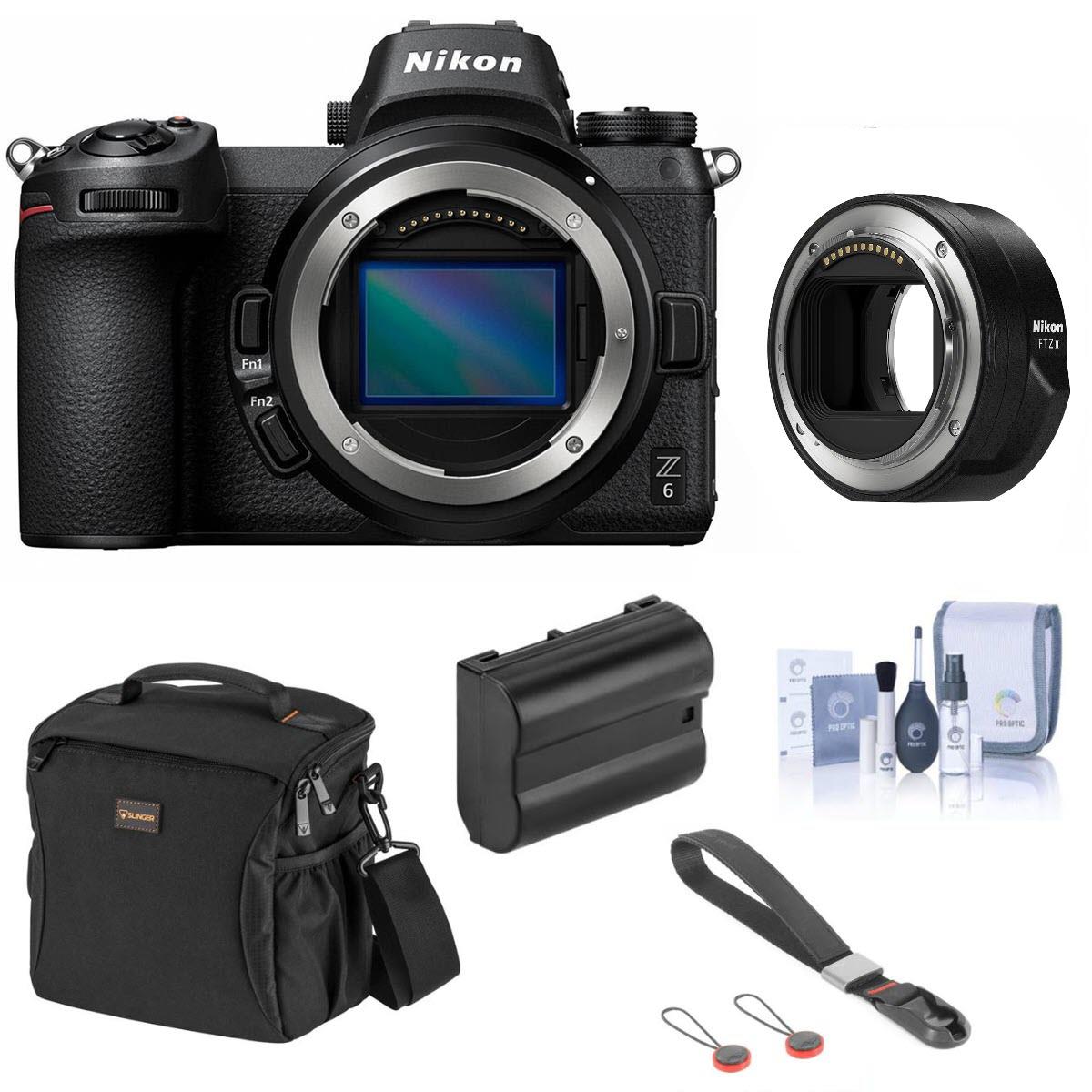 Nikon Z6 FX-Format Mirrorless Camera Body with FTZ Adapter & Accessories