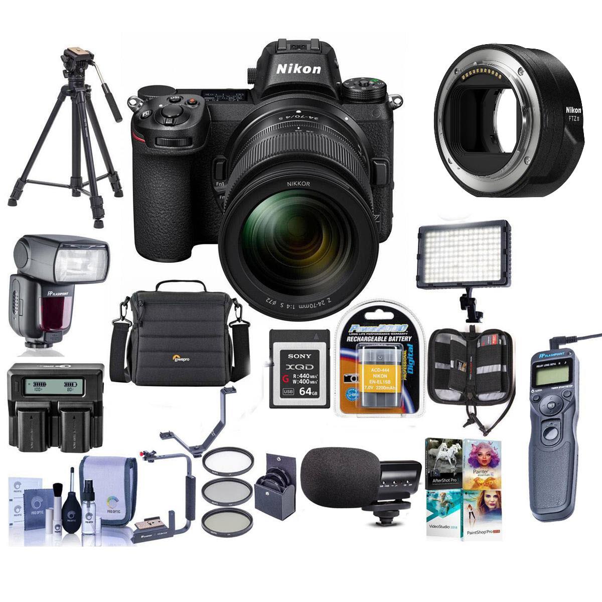 Nikon Z6 FX-Format Mirrorless Camera w/NIKKOR Z 24-70mm f/4 S Lens W/Pro Acc Kit