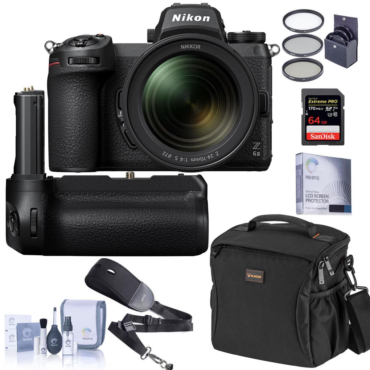 Image of Nikon Z 6II Mirrorless Camera w/24-70mm f/4 Lens &amp; Battery Grip