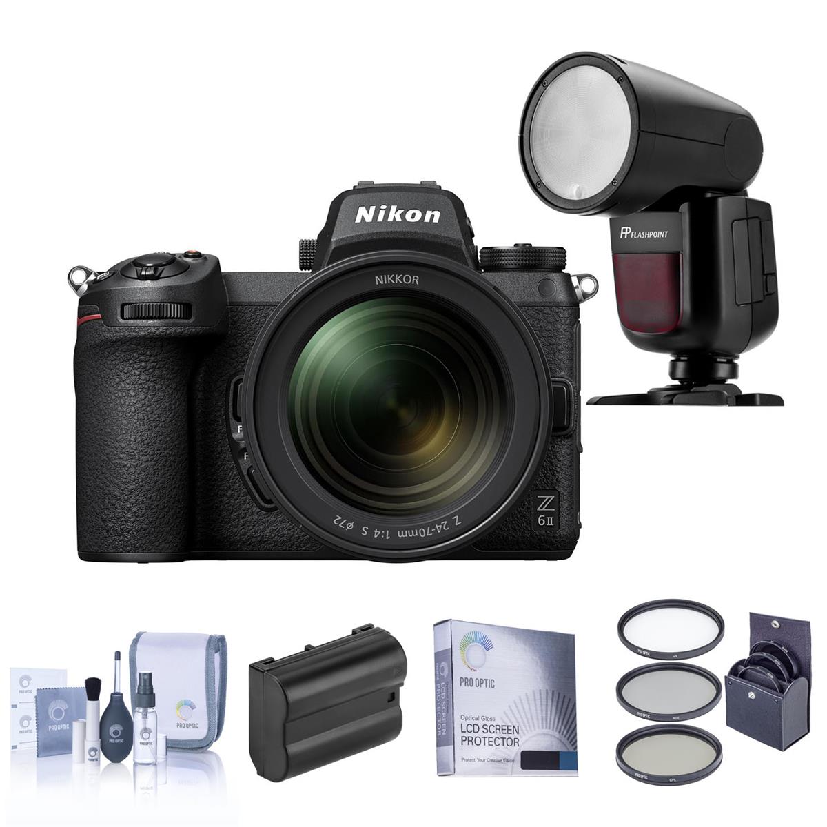 Image of Nikon Z 6II Mirrorless Camera with 24-70mm f/4 Lens with Accessory Kit