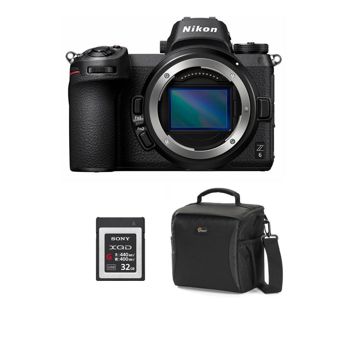 Nikon Z6 FX-Format Mirrorless Camera Body W/Sony G Series 32GB XQD Card / Case