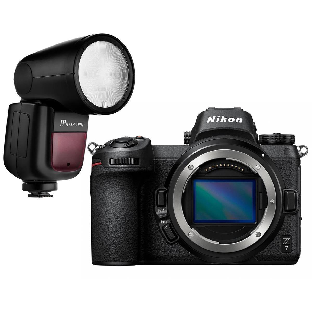 Nikon Z7 FXFormat Mirrorless Camera Body With FP Zoom Li-on X R2 TTL Round Flash