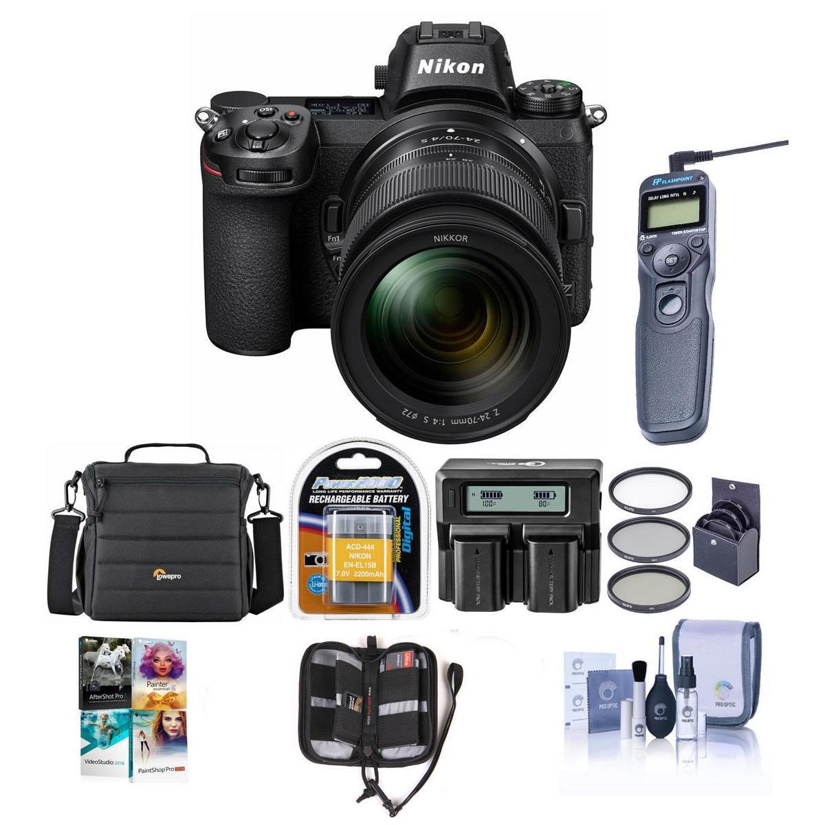 Nikon Z7 FX-Format Mirorless Camera with 24-70mm f/4 S Lens W/Free Accessory Kit
