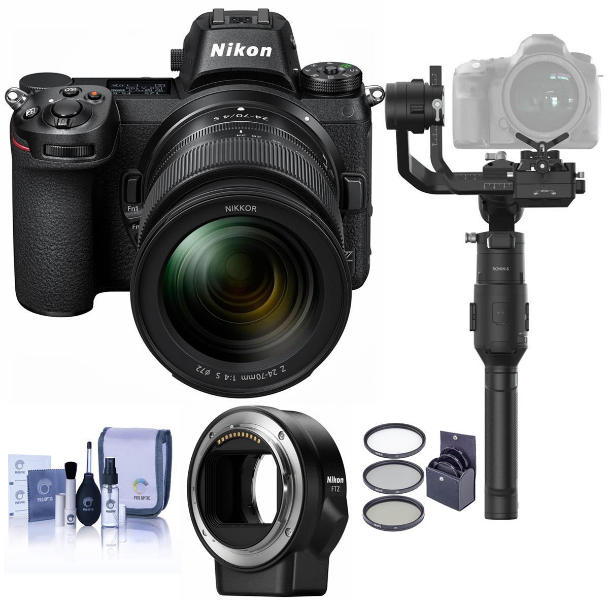 Nikon Z7 FX-Format Mirrorless Camera w/Z 24-70mm f/4 S Lens W/Mount FTZ /Gimbal