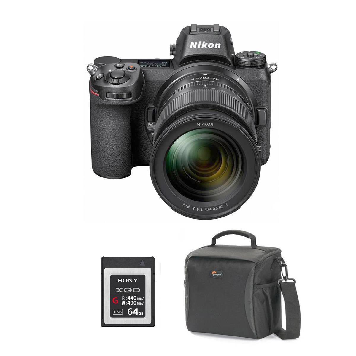 Nikon Z7 FX-Format Mirrorless Camera W/Z 24-70mm f/4 S Lens W/64GB XQD Card/Case