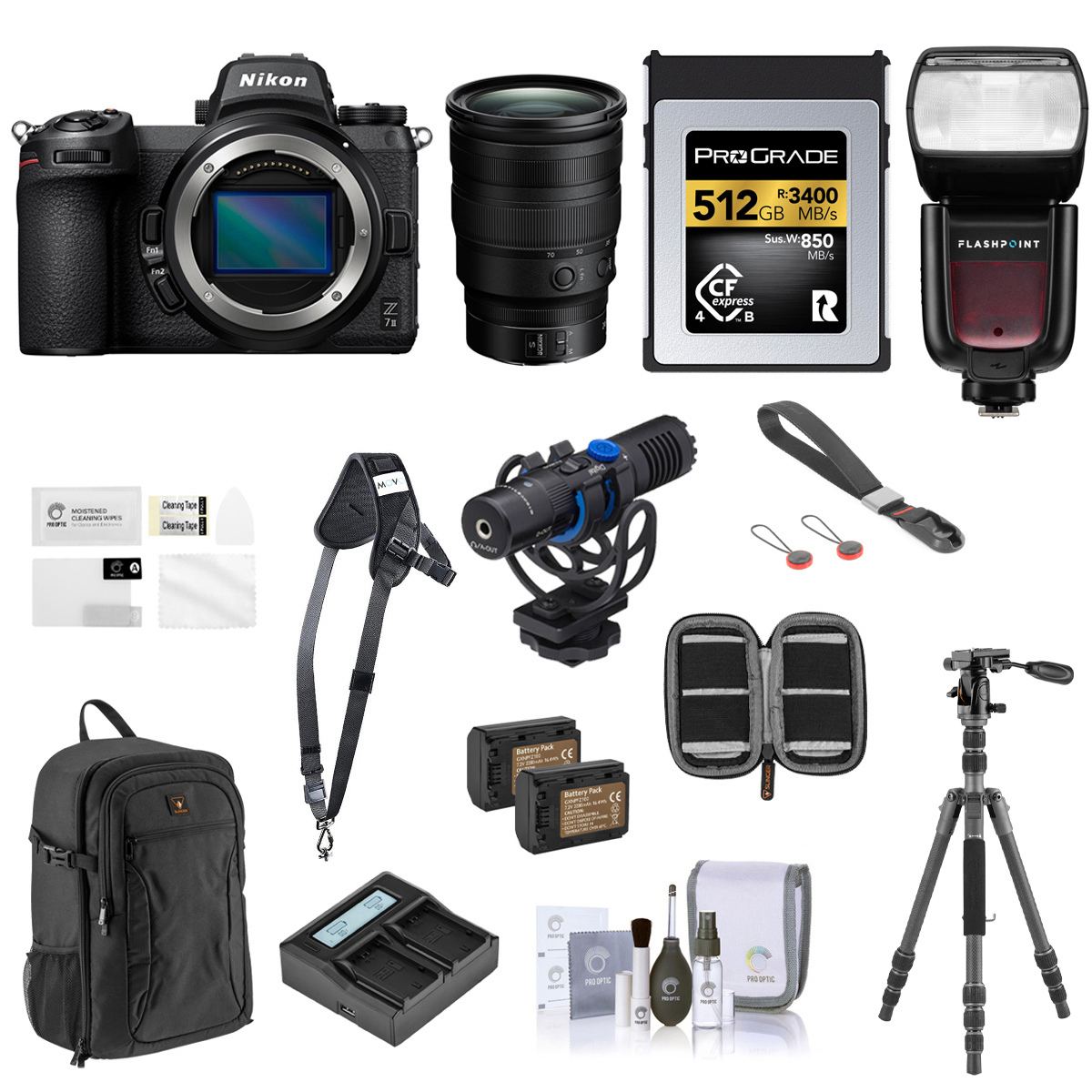 

Nikon Z 7II Mirrorless Camera with 24-70mm f/2.8 S Lens with Photography Acc Kit