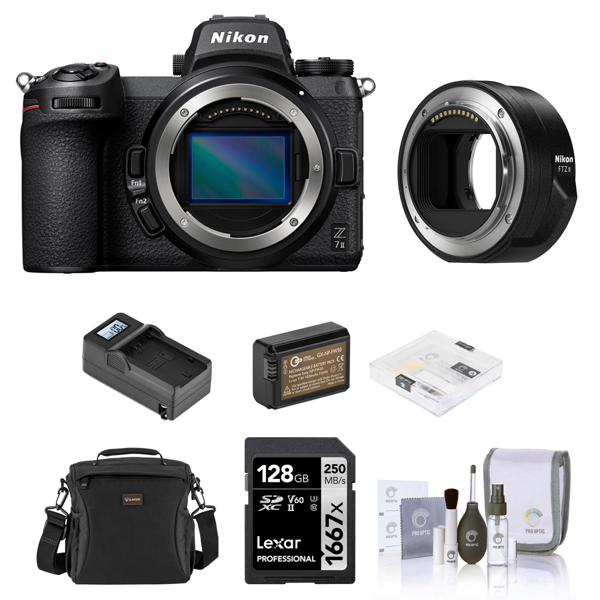 

Nikon Z 7II Mirrorless Camera with FTZ II Adapter, Essential Accessories Kit