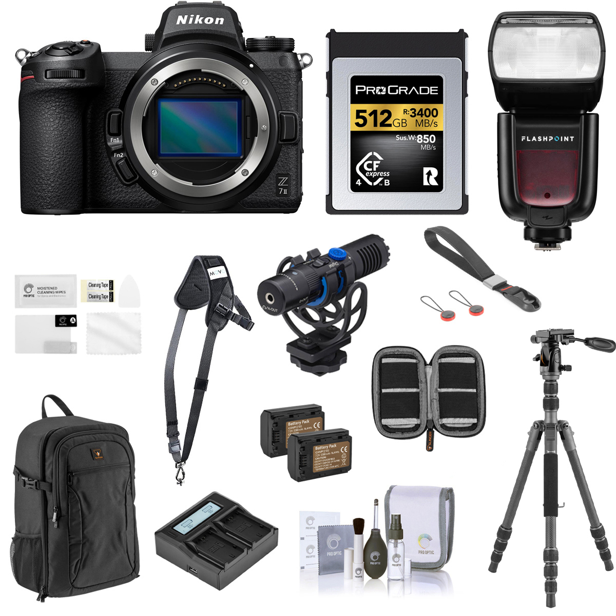 

Nikon Z 7II Mirrorless Digital Camera with Photography Accessories Kit