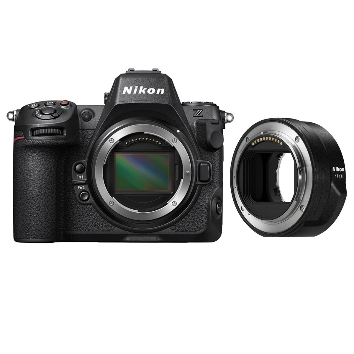 Image of Nikon Z8 Mirrorless Camera with FTZ II Mount Adapter