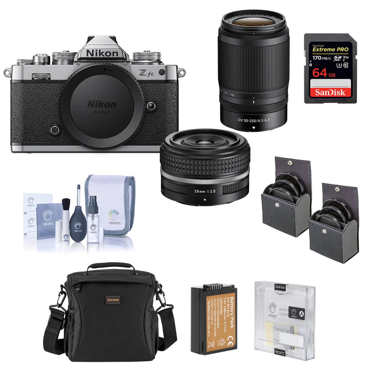 

Nikon Z fc Mirrorless Camera with 28mm f/2.8 (SE) & 50-250mm Lens, Accessory Kit