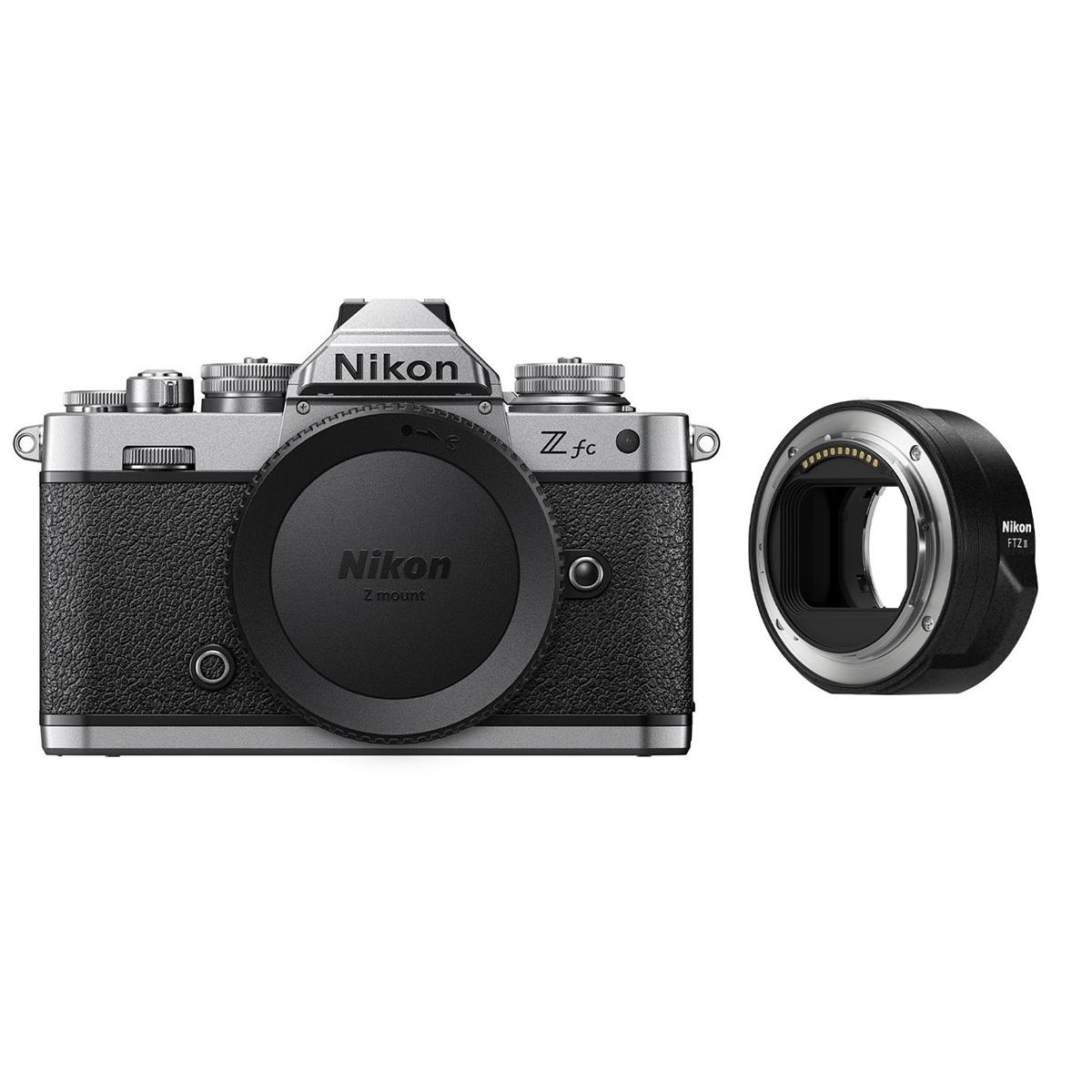 Image of Nikon Z fc DX-Format Mirrorless Camera with FTZ II Mount Adapter