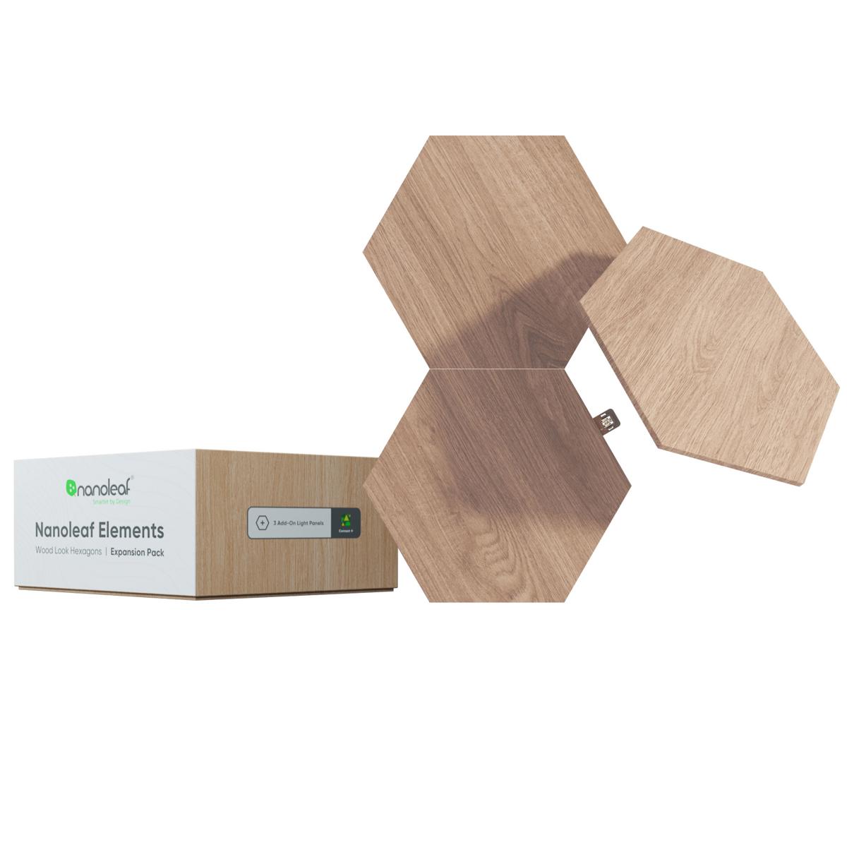 

Nanoleaf Elements Wood Look Hexagons Expansion Pack with 3x Light Panels