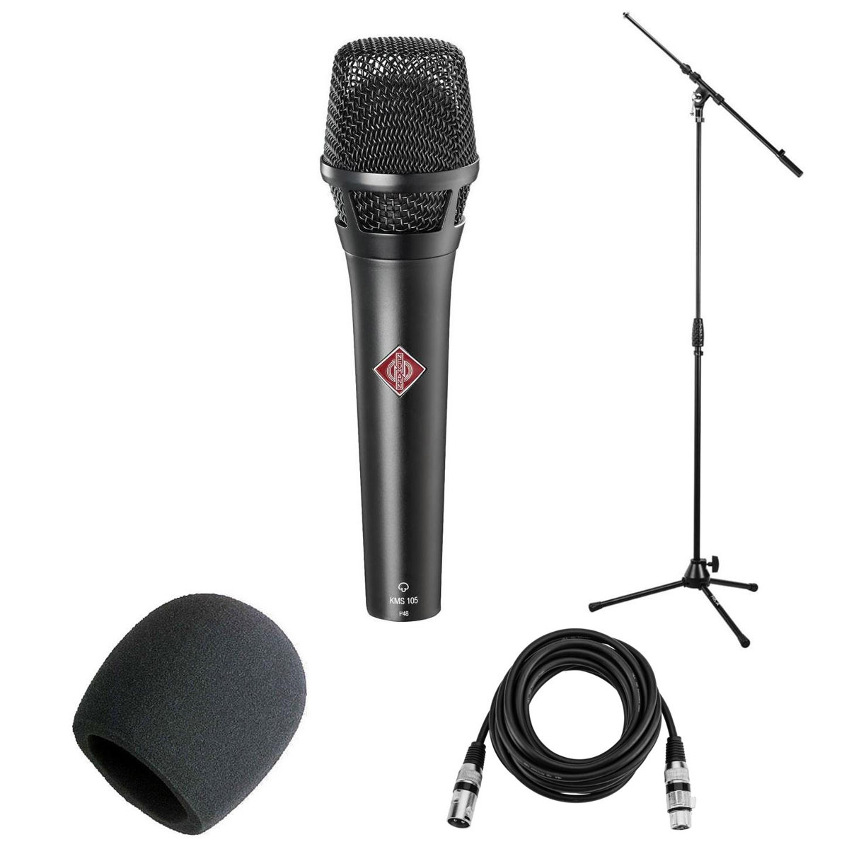 

Neumann KMS 105 Stage Vocal Condenser Microphone, Black, with Accessories Kit