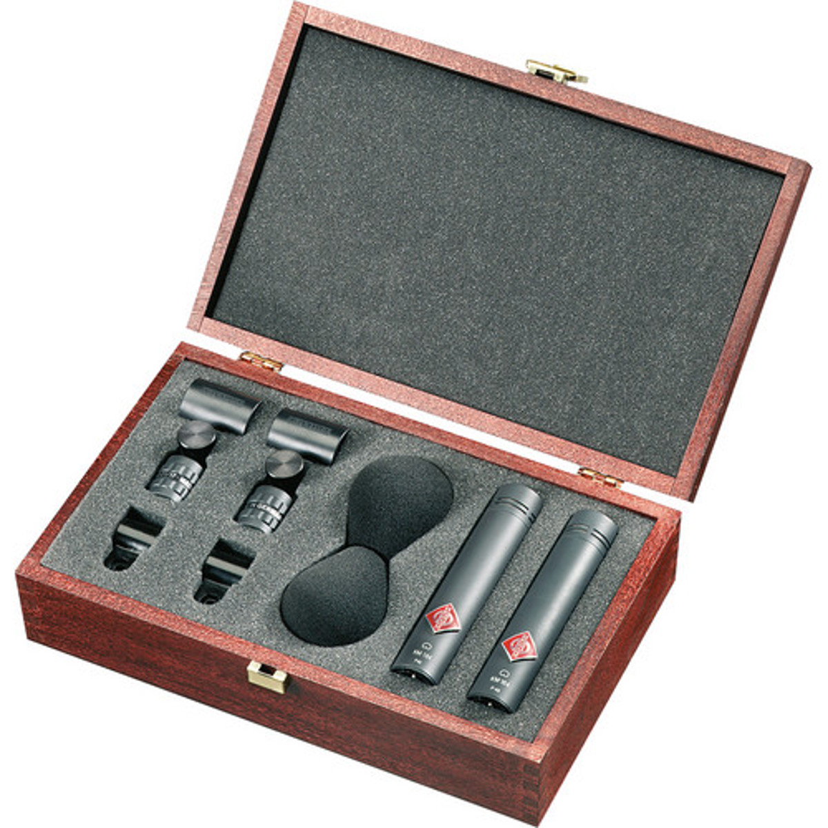 

Neumann Woodbox for Two KM 180 or KM 80 Microphones with Clips and Windscreens