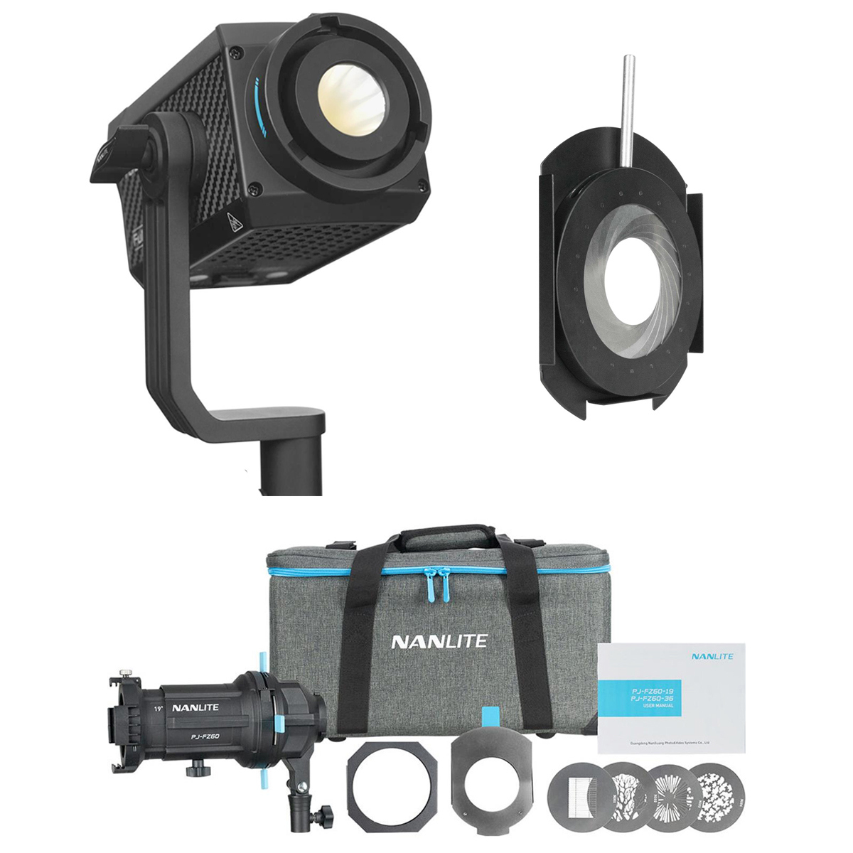 

NanLite Forza 60C RGBLAC LED Spot Light with 36 Degree Projection Attachment Kit