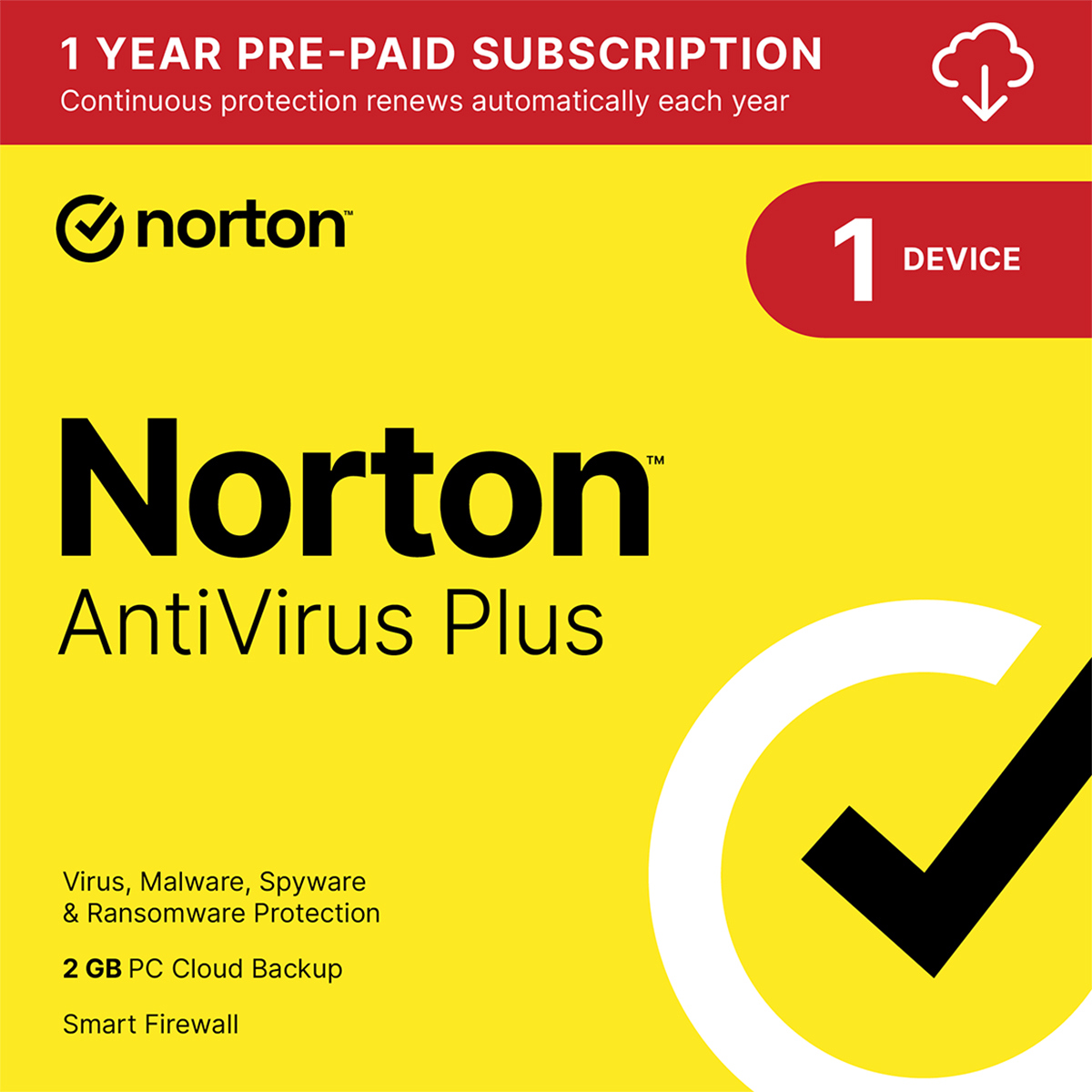 

Norton Antivirus Plus 1-Year Security Software License, 1-User,1-Device,Download