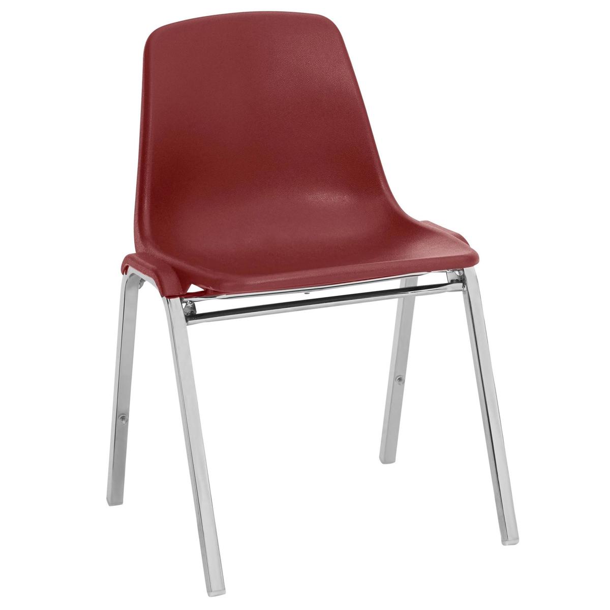 

National Public Seating 8100 Poly Shell Stacking Chair, Burgundy Surface
