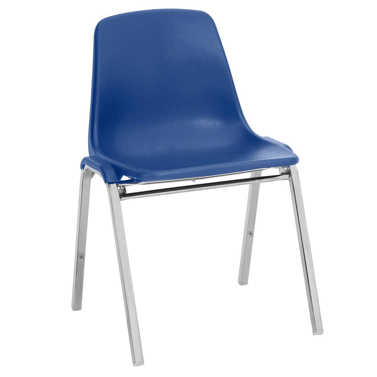 

National Public Seating 8100 Poly Shell Stacking Chair, Blue Surface