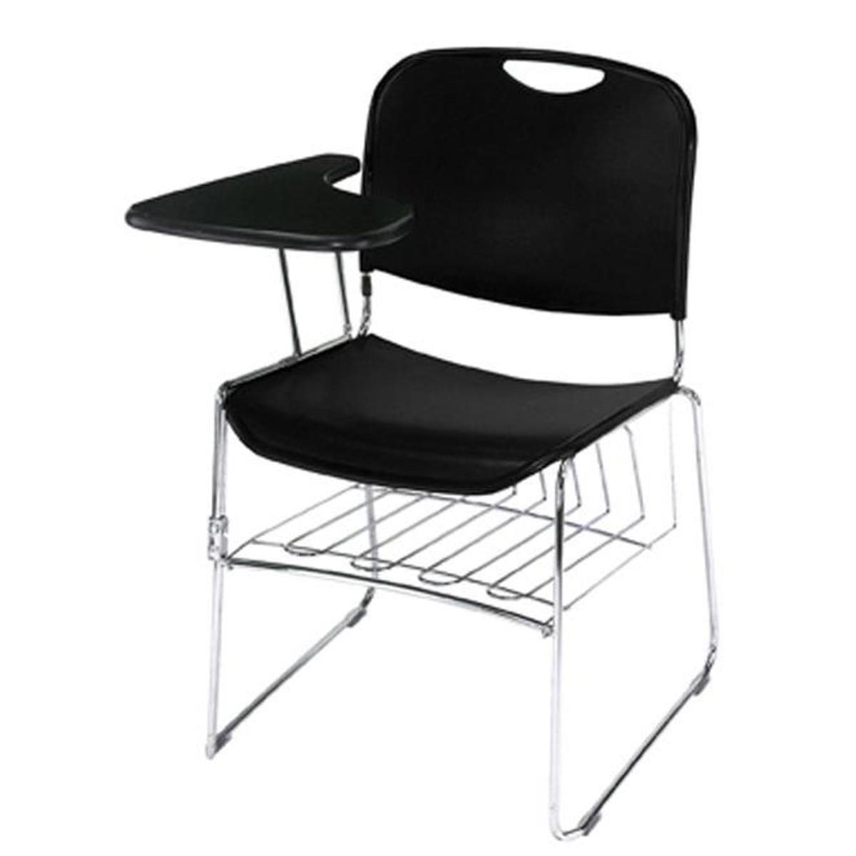 

National Public Seating Left Tablet Arm for 8500 Stack Chair, Black Surface
