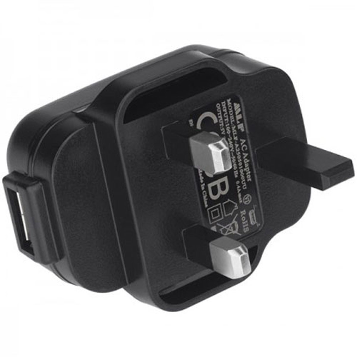 Image of Nightstick USB Type A to Male UK AC Power Plug Adapter