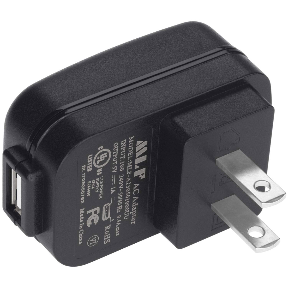 

Nightstick NS-USBAC Female USB Type A to Male Type A AC Power Adapter, Black