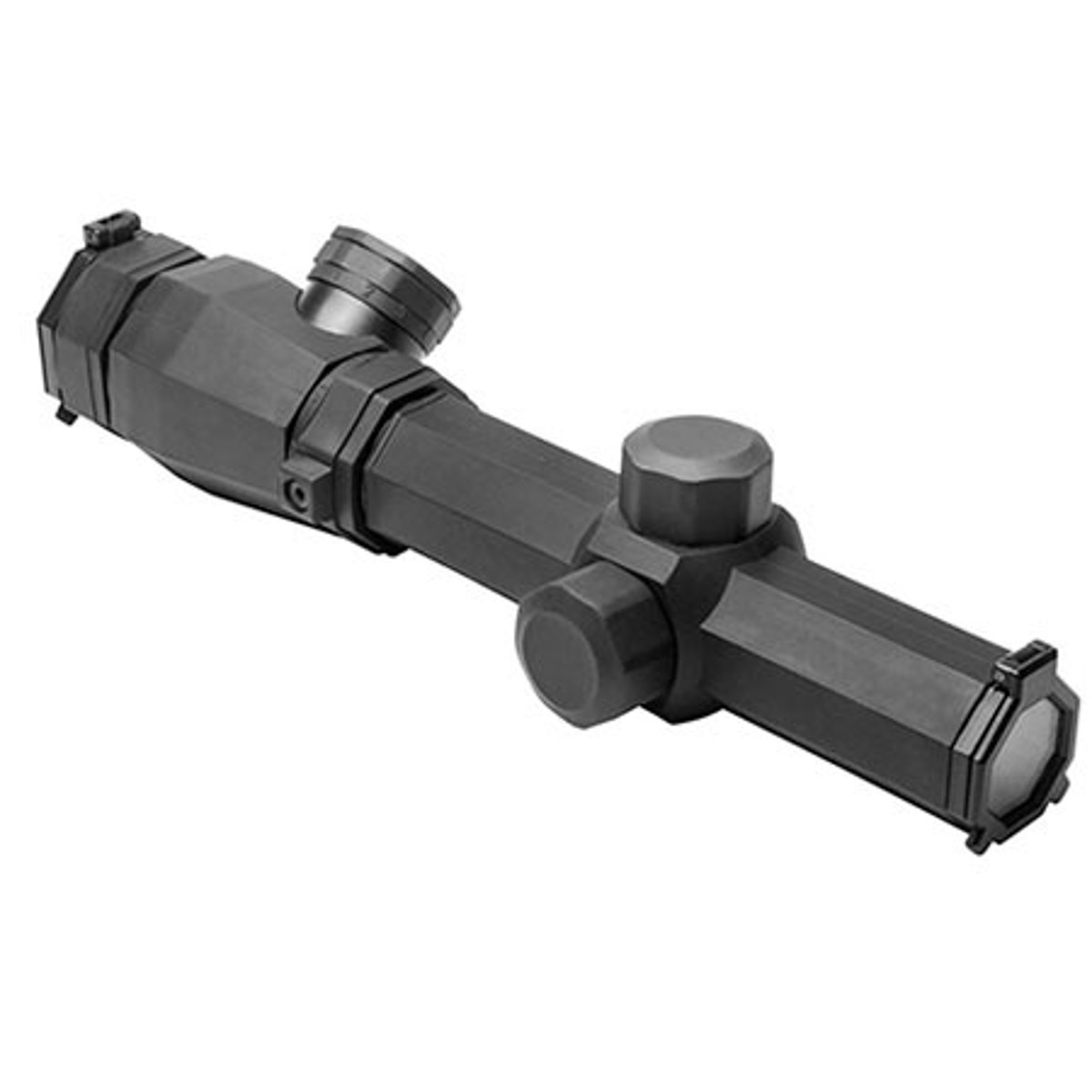 

NcSTAR 1.1-4x20 Octagon Riflescope, Illum Mil-Dot Reticle, 1" Center Tube