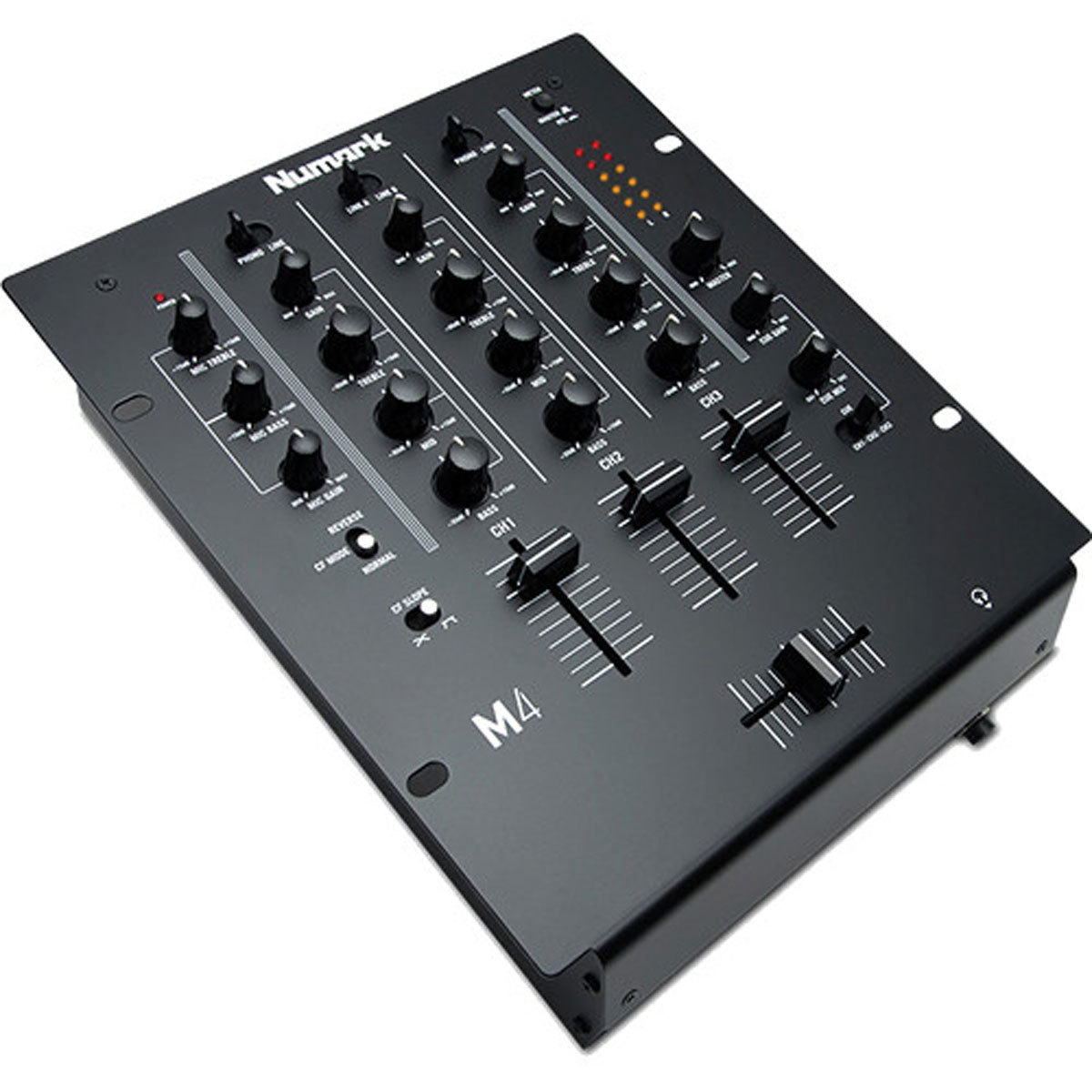 Numark M4 3-канальный DJ-микшер с 3-полосным эквалайзером и сменным кроссфейдером, черный