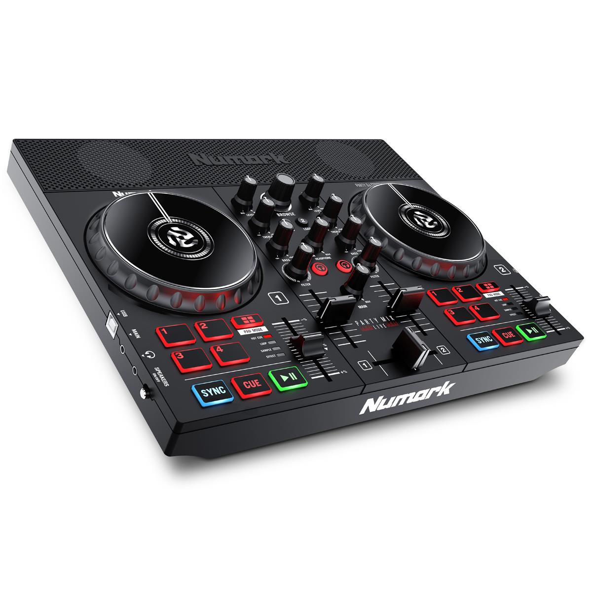 Numark Party Mix Live DJ Controller with Built-In Light Show and Speakers -  PARTYMIXLIVEXUS