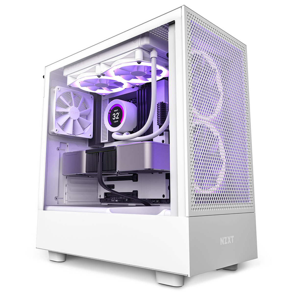 

NZXT H5 Flow Compact Tempered Glass ATX Mid-Tower Airflow Computer Case White