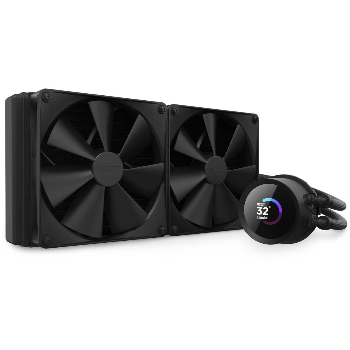 NZXT Kraken All-In-One Liquid CPU Cooler with LCD Display, Matte Black 280mm (2x 140mm Fans)
