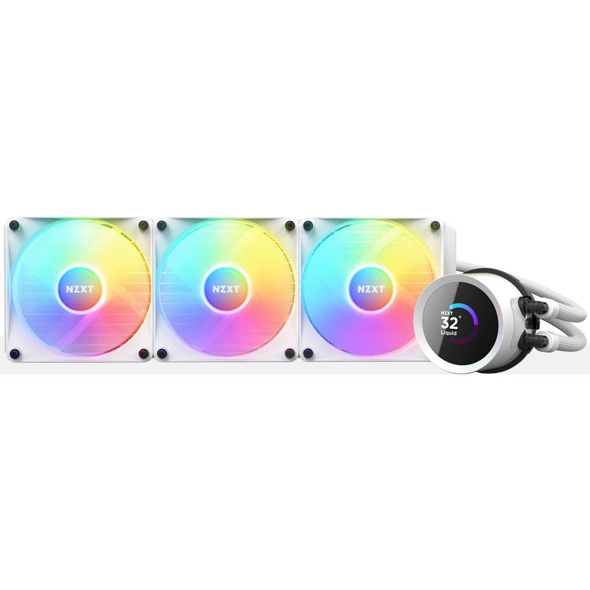 

NZXT Kraken RGB All-In-One Liquid CPU Cooler with LCD Display Matte White 360mm (3x 120mm Fans)