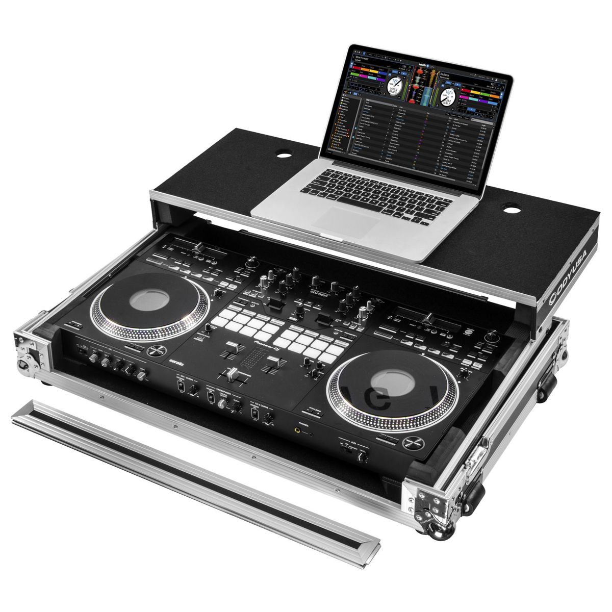 

Odyssey Innovative Designs Glide Flight Case w/Wheels for DDJ-REV7, Silver