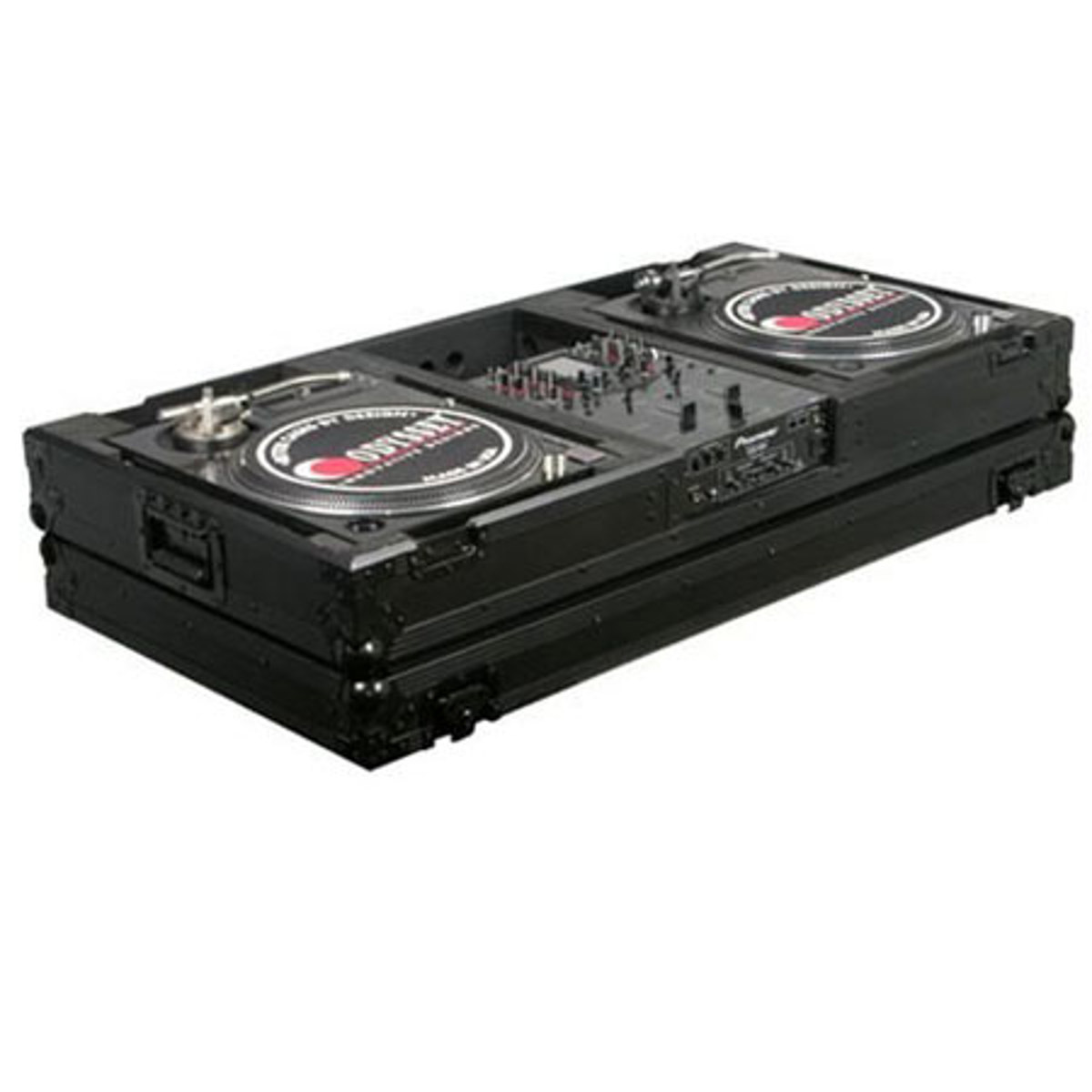 Image of Odyssey Innovative Designs Odysseyy Black Label DJ Coffin Case f/10&quot; Mixer &amp; 2 Turntables in Battle Mode