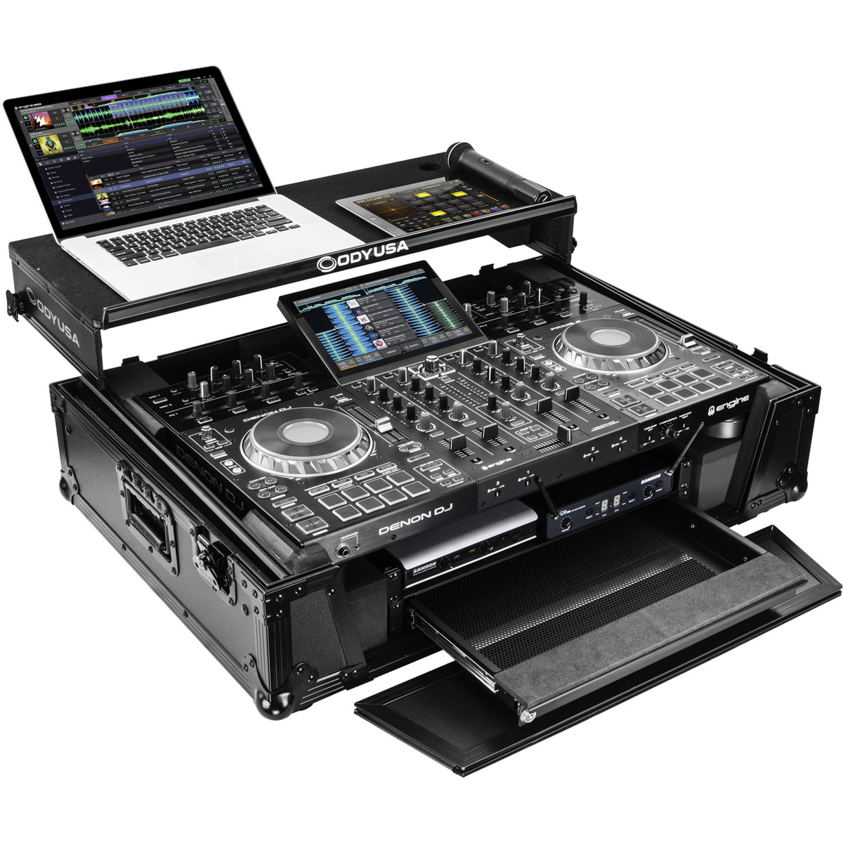 

Odyssey Innovative Designs Black Label Glide Style Case, Wheels, 19" 2U Rack