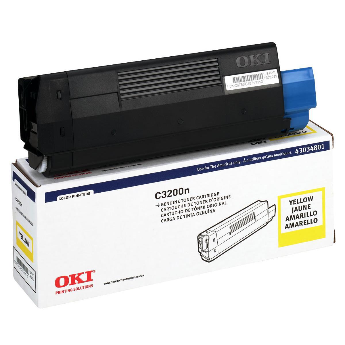 

OKI Data 43034801 Yellow Toner Cartridge for C3200n