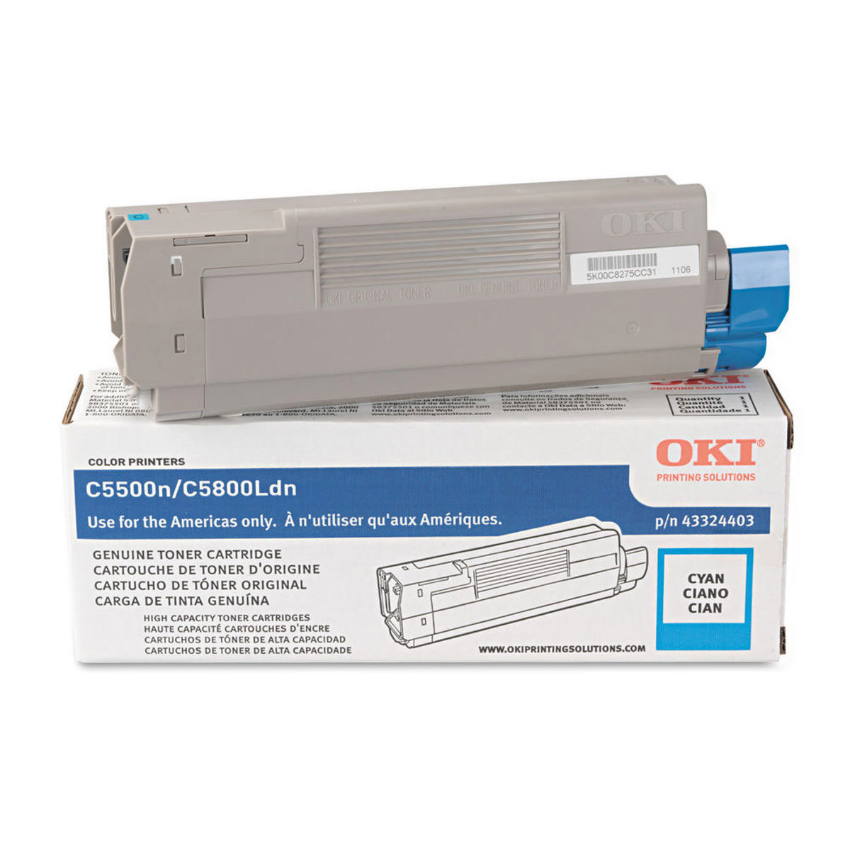 

OKI Data 43324403 Cyan Toner for C5500n/C5800Ldn