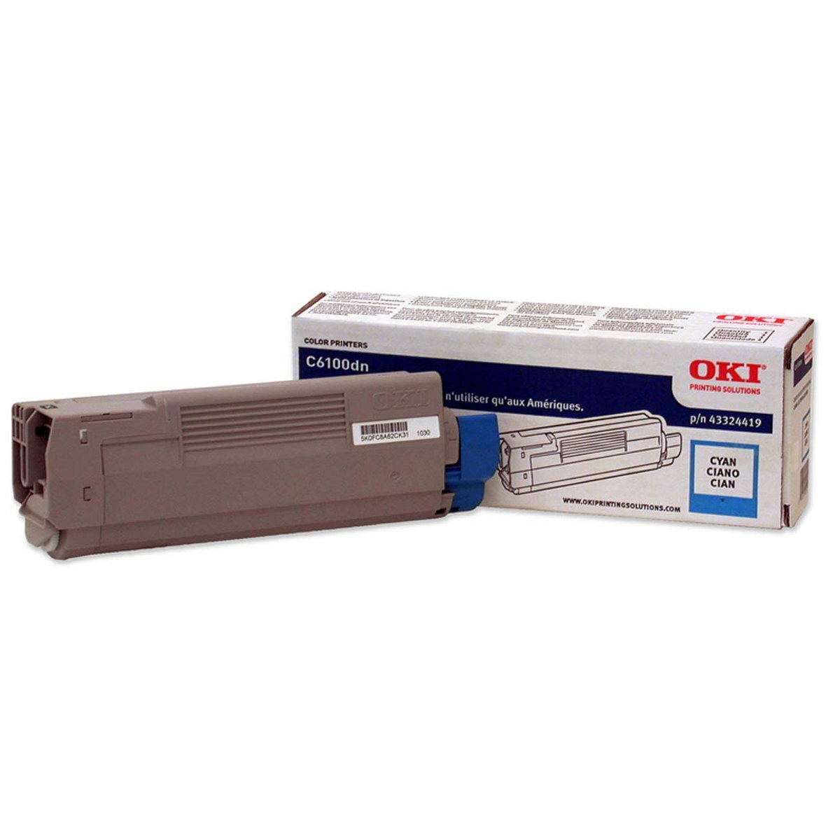 

OKI Data 43324419 Cyan Toner, C6100/C5550n/MC560MFP