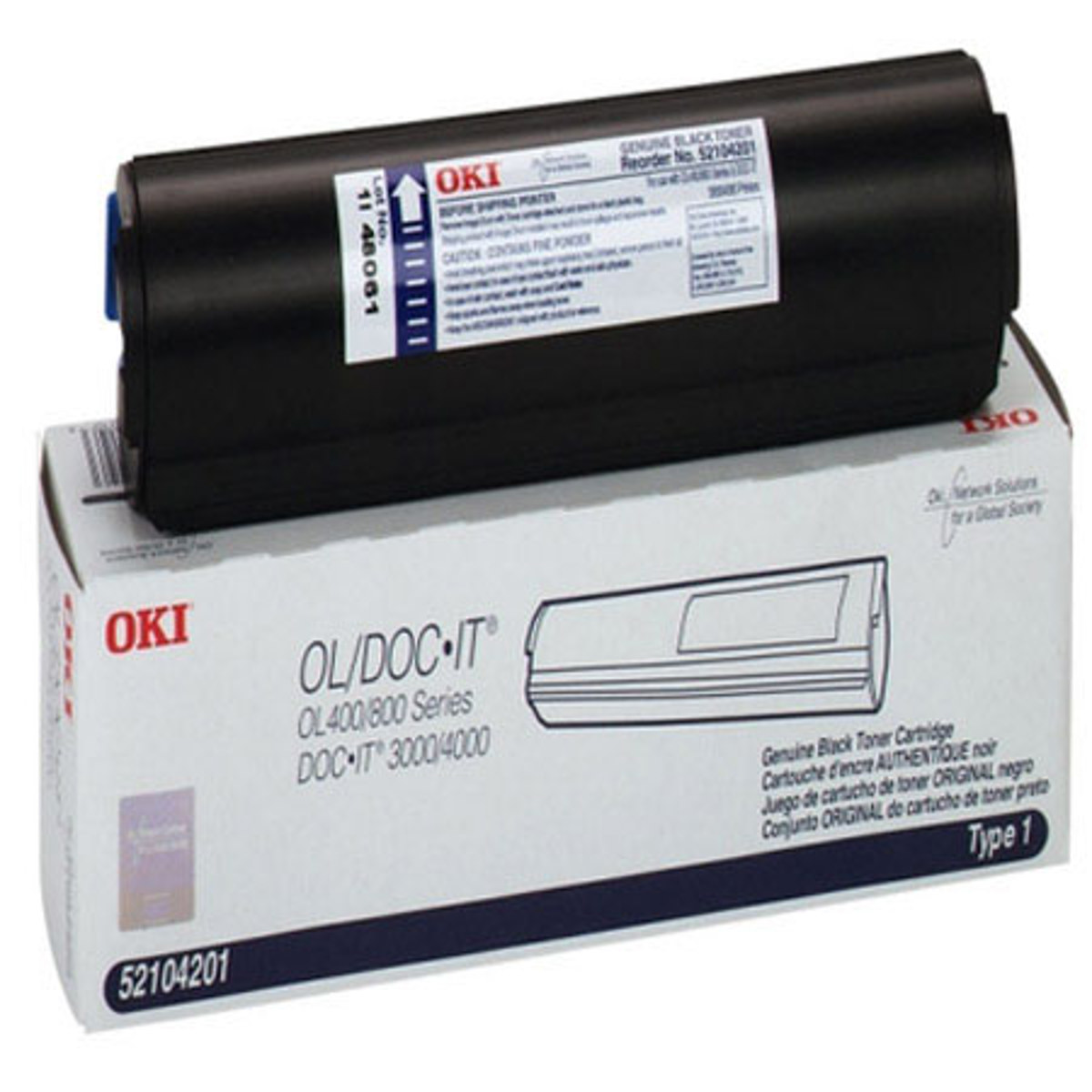 

OKI Data OKi Data 52104201 Type 1 Laser Toner Cartridge for OkiLaser 400/800 and DOC-IT