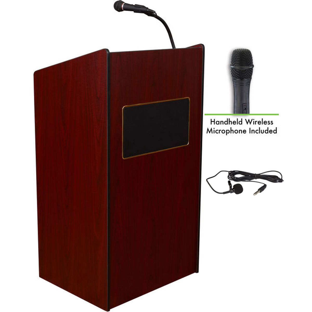 

Oklahoma Sound Aristocrat 6010 Lectern with Wireless Handheld Mic, Mahogany