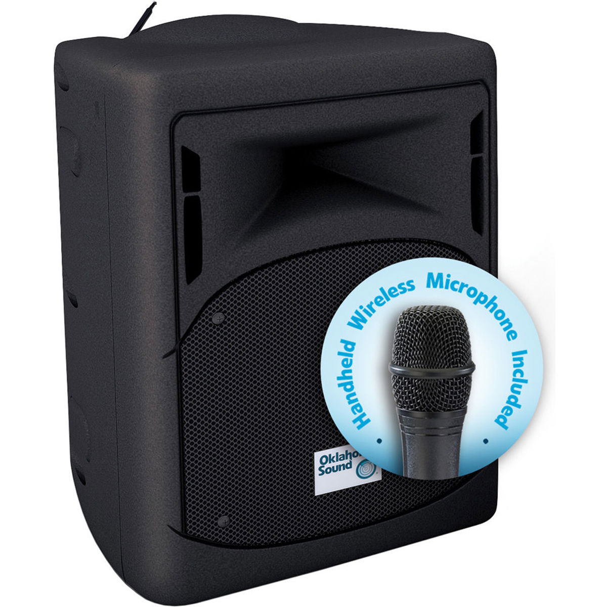 

Oklahoma Sound PRA-8000 40W Wireless PA System, Omni Handheld Mic, Black
